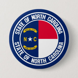 Bóton Redondo 7.62cm North Carolina Round Emblem