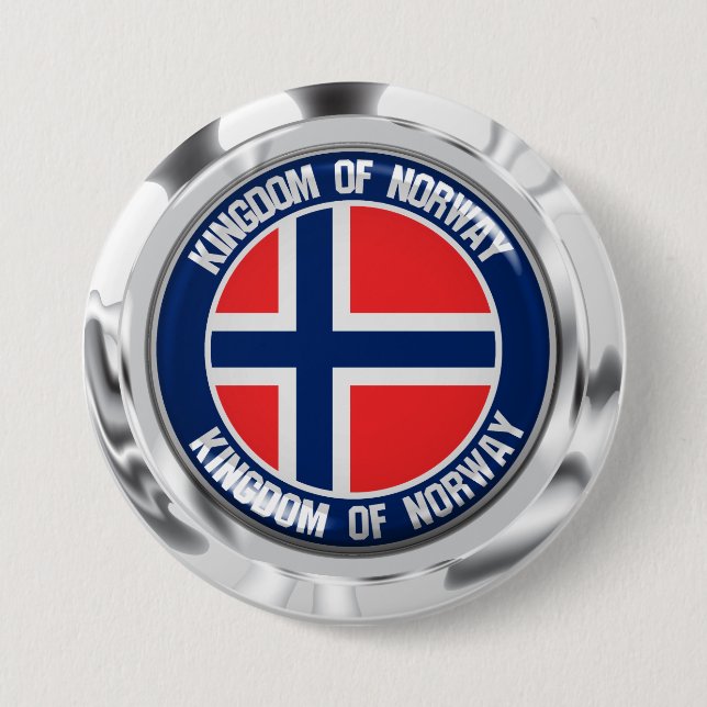 Bóton Redondo 7.62cm Noruega Round Emblem (Frente)