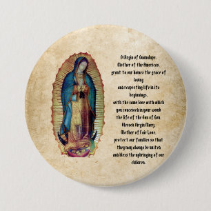 Bóton Redondo 7.62cm Nossa Senhora de Guadalupe, Nuestra Señora de Gua