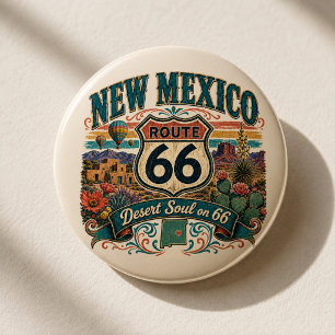 Bóton Redondo 7.62cm Nova Estrada 66 do México Estilo Soul Roadtrip no