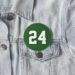 Bóton Redondo 7.62cm Número de Jersey, atleta verde e branco<br><div class="desc">Anime-se com a sua equipe desportiva favorita, jogador de futebol ou mostre seu orgulho escolar com um botão personalizado de espírito! Personalize com o número de camisa de um jogador ou outro texto personalizado. Perfeito para jogos de futebol, basquetebol, baseball e futebol! Crie pinos personalizados para o grupo inteiro, cheerleaderes,...</div>