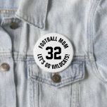 Bóton Redondo 7.62cm Numero Jersey de Black and White Football<br><div class="desc">Anime-se com a sua equipe desportiva favorita, jogador de futebol ou mostre seu orgulho escolar com um botão personalizado de espírito! Adicione o nome da sua escola ou personalize com o nome de um jogador e o número de camisa. Perfeito para jogos de futebol, basquetebol, baseball e futebol! Crie pinos...</div>