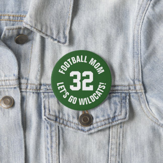 Bóton Redondo 7.62cm Numero Jersey de Green and White Football