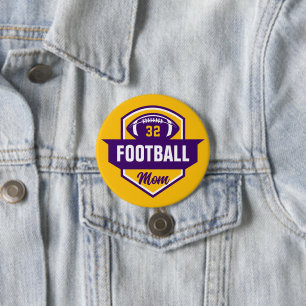 Bóton Redondo 7.62cm Número Personalizado de Jersey de Mãe de Futebol R