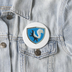 Bóton Redondo 7.62cm O Elegante Skunk Emblem Wildlife Inspirou Crest