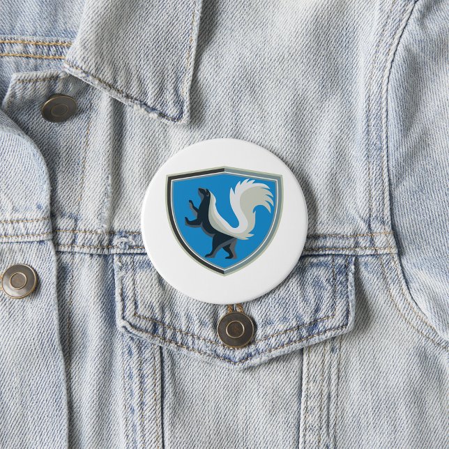 Bóton Redondo 7.62cm O Elegante Skunk Emblem Wildlife Inspirou Crest (Criador carregado)