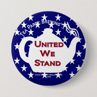 Bóton Redondo 7.62cm O tea party TP0107 uniu-nos está o botão