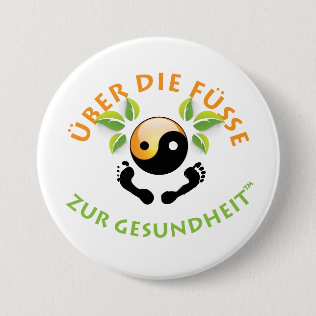 Bóton Redondo 7.62cm O Wohlfühl Oase Stiftknopf de Rosemarie 7.2cm (Frente)