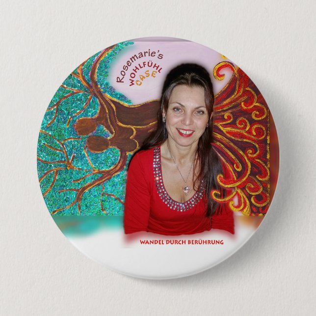 Bóton Redondo 7.62cm O Wohlfühl Oase Stiftknopf de Rosemarie 7.2cm (Frente)