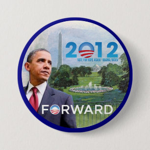 Bóton Redondo 7.62cm Obama em Washington 2012