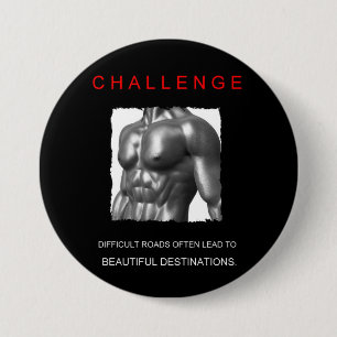 Bóton Redondo 7.62cm objetivos do desafio motivador do sucesso desporti