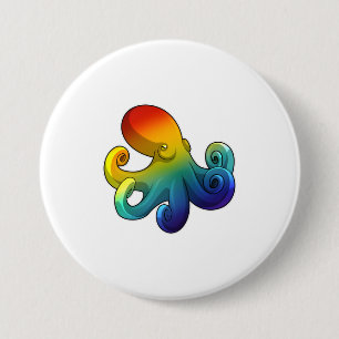 Bóton Redondo 7.62cm Octopus com arco-íris