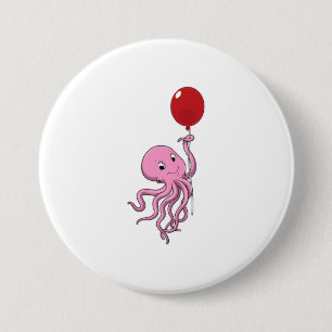 Bóton Redondo 7.62cm Octopus com balão