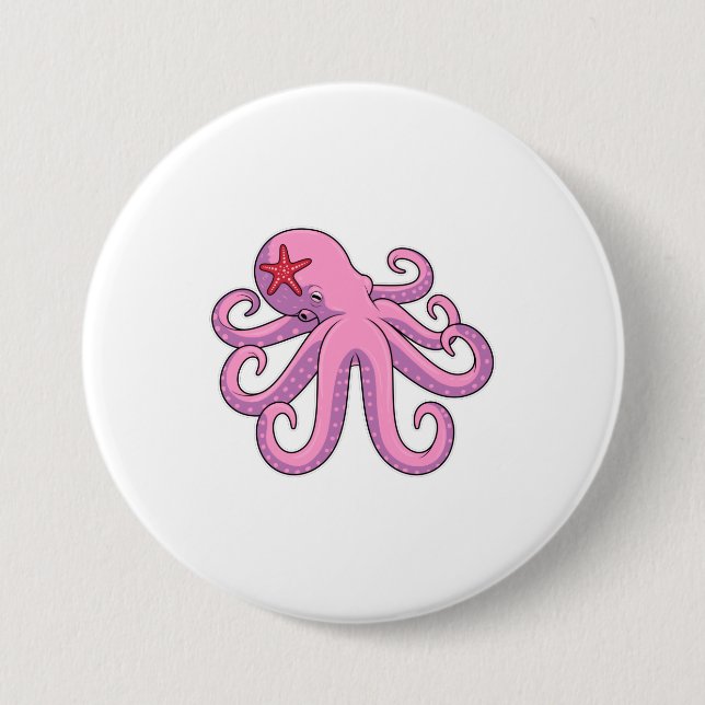 Bóton Redondo 7.62cm Octopus Starfish (Frente)