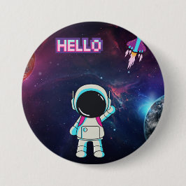 Bóton Redondo 7.62cm Olá do espaço.