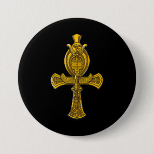 Bóton Redondo 7.62cm Olho de Ankh do símbolo sagrado egípcio antigo d