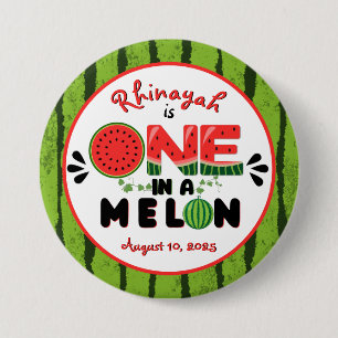 Bóton Redondo 7.62cm ONE in a Melon Watermelon First Birthday Candy Tin