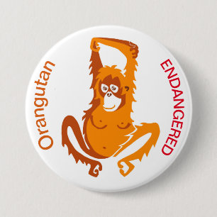 Bóton Redondo 7.62cm Orangutan - botão