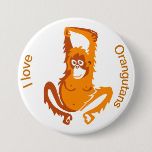 Bóton Redondo 7.62cm Orangutan - botão