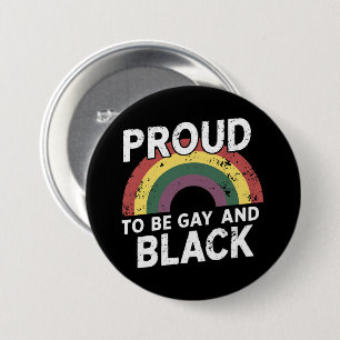 Bóton Redondo 7.62cm Orgulhoso por Ser Gay e Mês do Orgulho Negro 2025