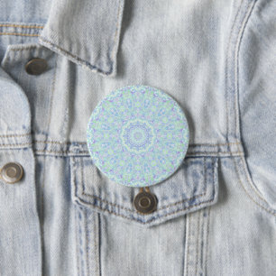 Bóton Redondo 7.62cm Ornamentado Colorido Psicodélico Hippie Mandala