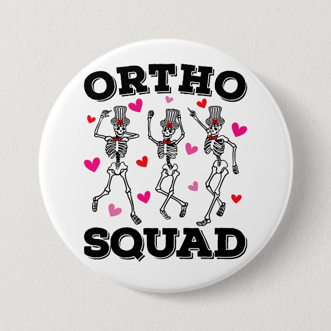 Bóton Redondo 7.62cm Ortho Squad Dancing Skeleton Round (Frente)