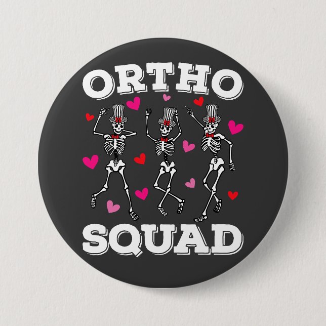 Bóton Redondo 7.62cm Ortho Squad Dancing Skeleton Round (Frente)