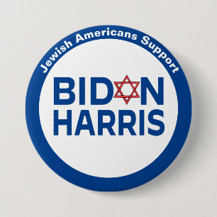 Bóton Redondo 7.62cm Os judeus americanos apoiam Biden Harris Button