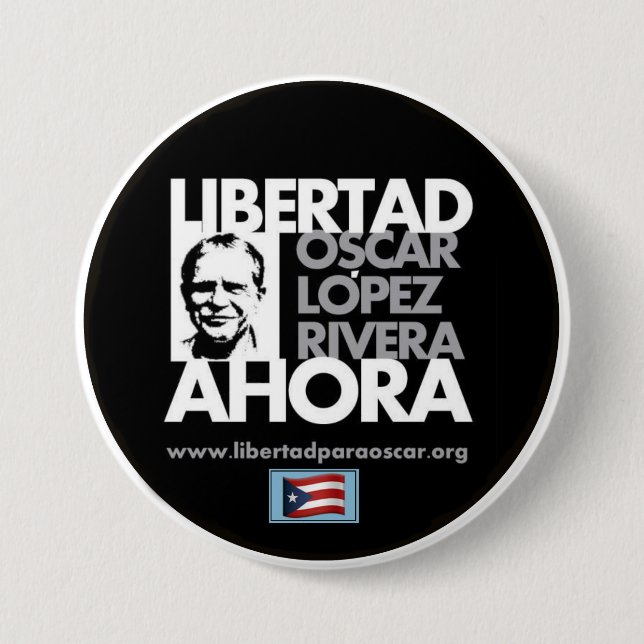Bóton Redondo 7.62cm Oscar livre López Rivera (Frente)