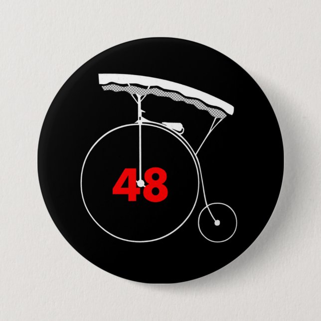 Bóton Redondo 7.62cm Osso por todo o lado em 48 (Frente)