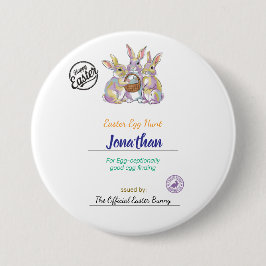 Bóton Redondo 7.62cm Óvela Personalizada de Páscoa Infantil