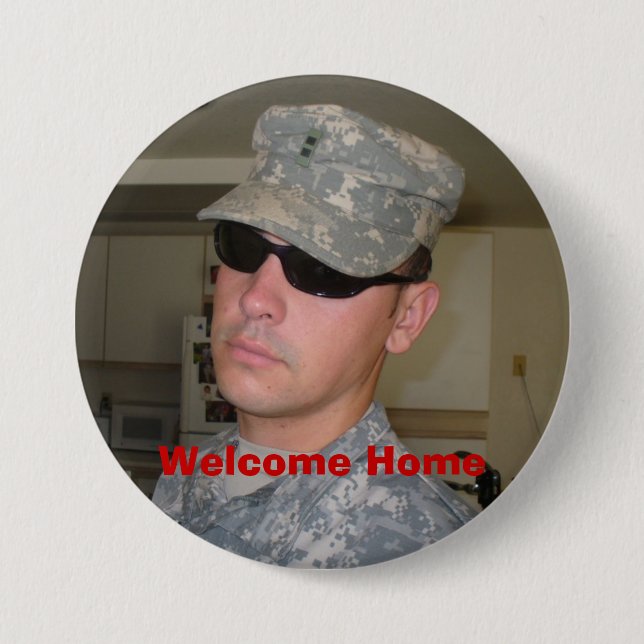 Bóton Redondo 7.62cm P1020004, casa bem-vinda (Frente)