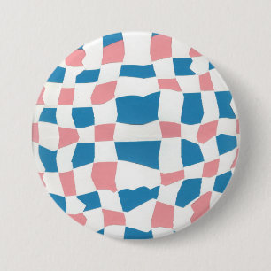 Bóton Redondo 7.62cm Padrão de tecelagem rosa e azul
