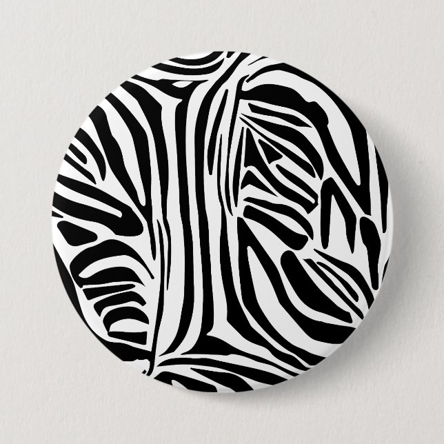 Bóton Redondo 7.62cm Padrão de zebra (Frente)