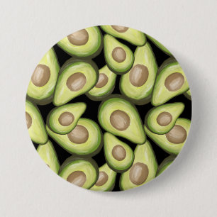 Bóton Redondo 7.62cm Padrão Gourmet Fresco Vegan Avocado