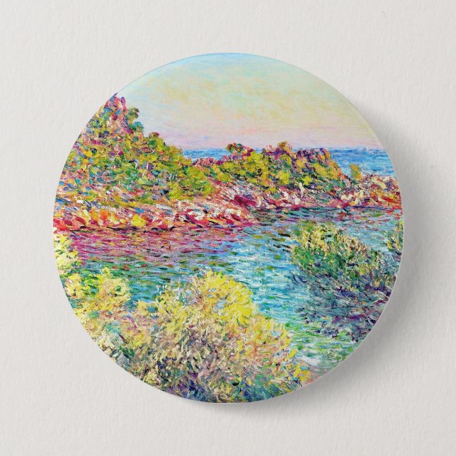 Bóton Redondo 7.62cm Paisagem perto de Monte Carlo (por Claude Monet) (Frente)