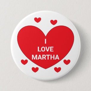 Bóton Redondo 7.62cm Palavras do Coração: Vermelho e Branco