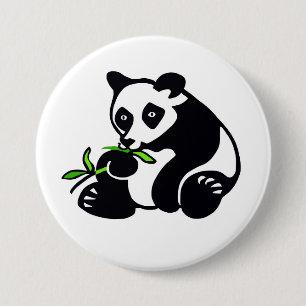 Bóton Redondo 7.62cm Panda - botão