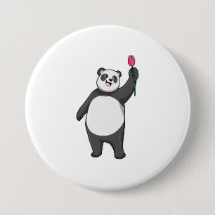 Bóton Redondo 7.62cm Panda com Tulip