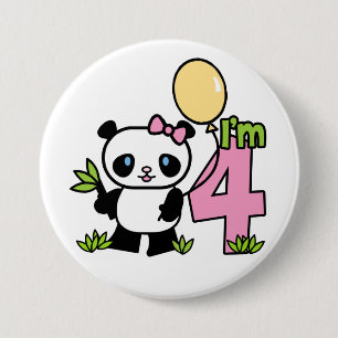 Bóton Redondo 7.62cm Panda Girl 4º aniversário