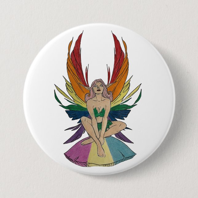 Bóton Redondo 7.62cm Pansexual Faerie (Frente)