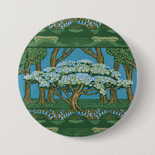 Bóton Redondo 7.62cm Papel de parede Floresta da Árvore de Maio Vintage