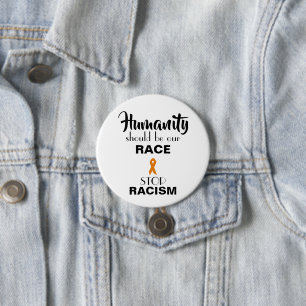 BÓTON REDONDO 7.62CM PARAR O RACISMO, PROMOVER A IGUALDADE