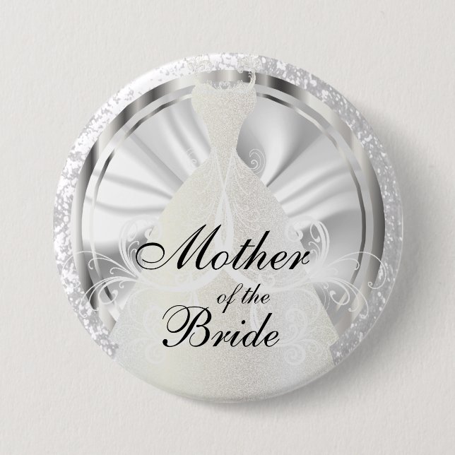 Bóton Redondo 7.62cm Partido Bridal Elegante com Acentos Brancos e Prat (Frente)
