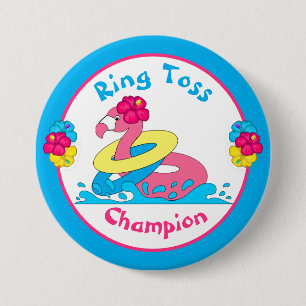 Bóton Redondo 7.62cm Partido Tropical Flamingo Ring Tosse Champion 3"