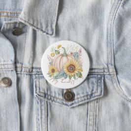 Bóton Redondo 7.62cm Pastel-abóbora e boho-floral