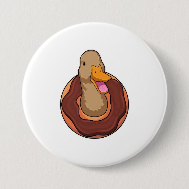 Bóton Redondo 7.62cm Pato com Rosquinha (Frente)