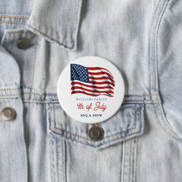 Bóton Redondo 7.62cm Patriótica Americana Sinalizador 4 de julho Reuniã