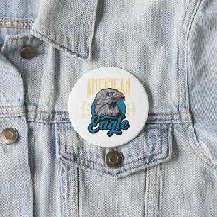 Bóton Redondo 7.62cm Patriótico de Alta Qualidade de Águia Americana