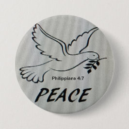 Bóton Redondo 7.62cm Peace Dove Button with scripture